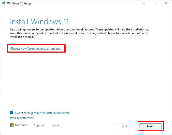 Expertul de instalare Windows 11