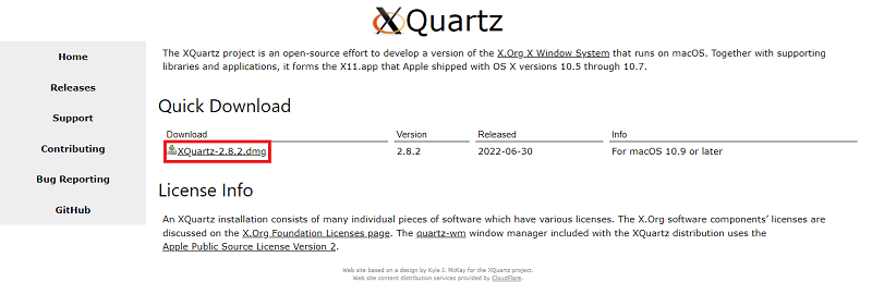 Holen Sie sich die XQuartz-App