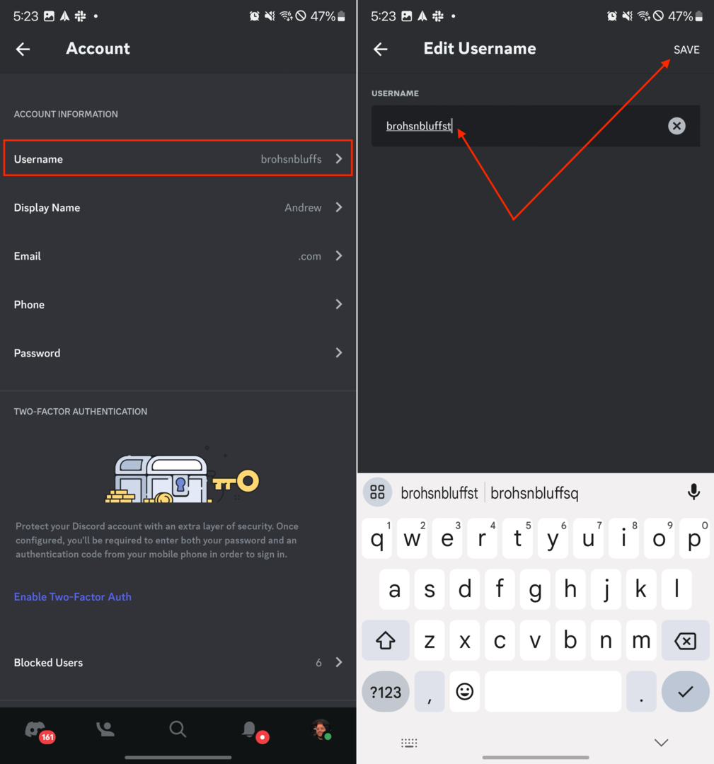 Jak zmienić swoją nazwę Discord z poziomu telefonu — 2