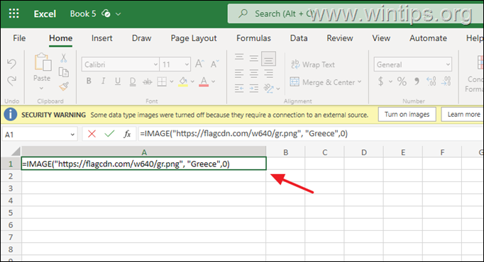  Sisipkan Gambar di Sel Excel menggunakan fungsi IMAGE.