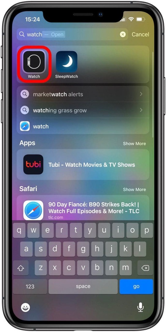 Ouvrez l'application Apple Watch sur iPhone