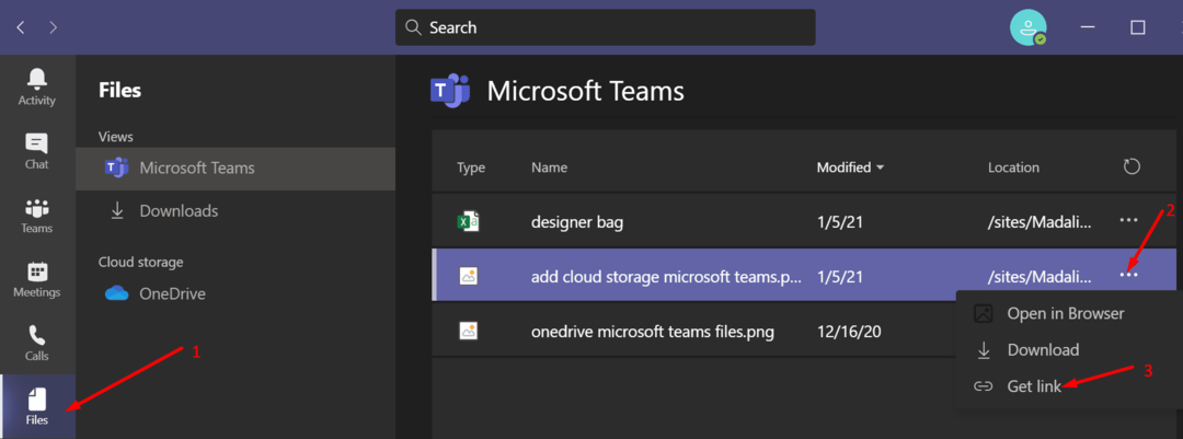 få link til Microsoft-teams