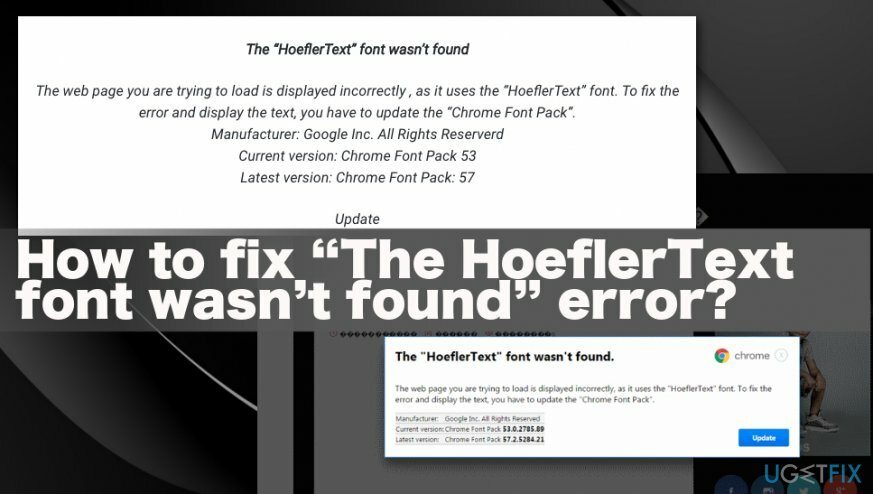 " HoeflerText-kirjasinta ei löytynyt" Virhe