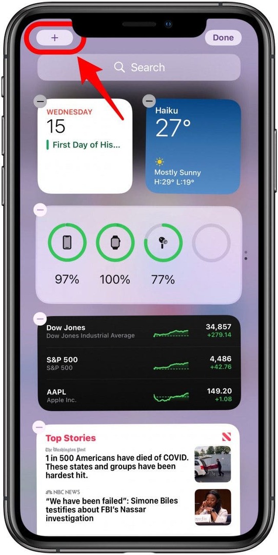 Klepnite na ikonu plus v pravom hornom rohu obrazovky - ako zistiť, či sa vaše airpods nabíjajú