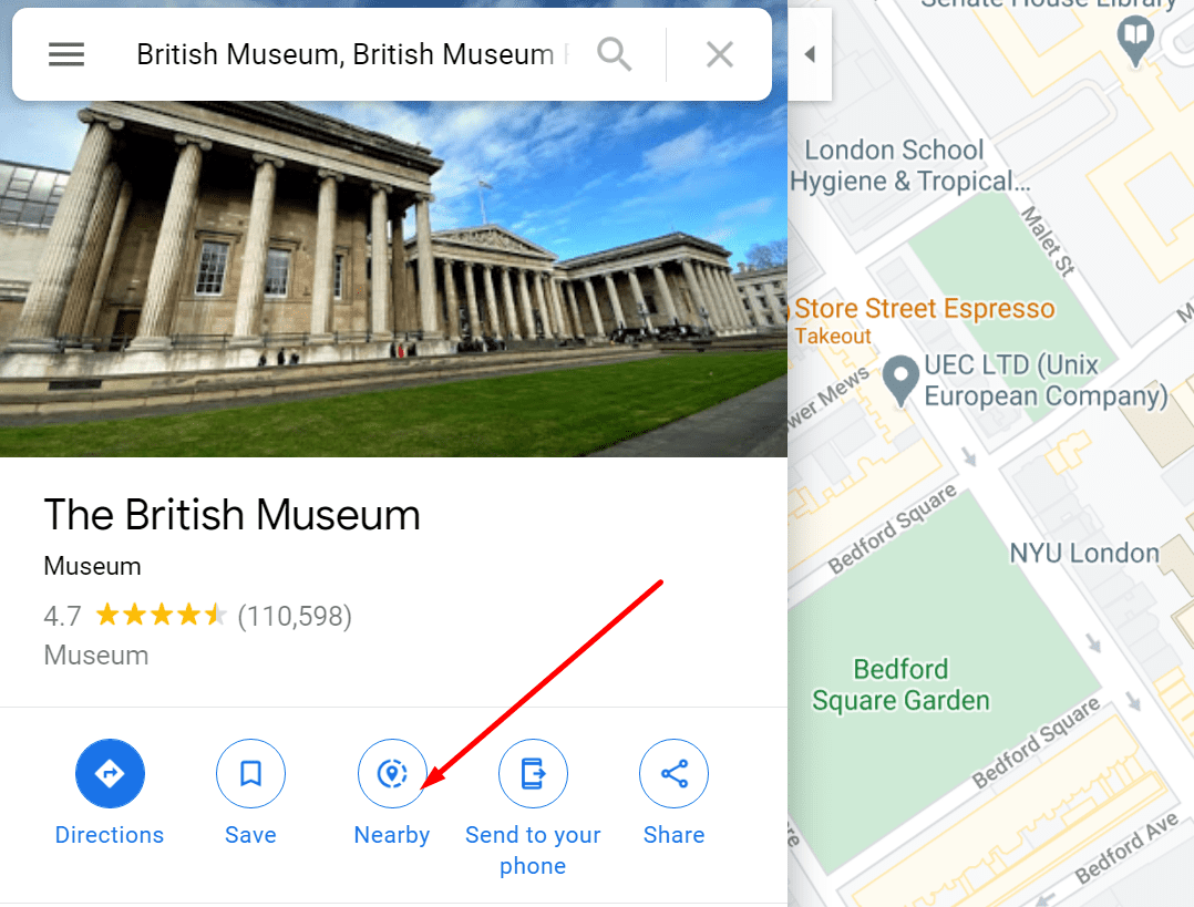 google maps близките точки на интерес