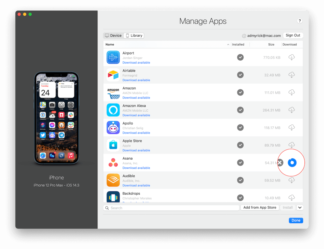 Installa app su Mac con iMazing 4
