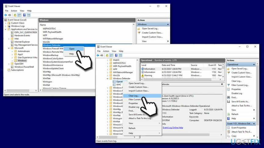 Vymazat protokoly programu Windows Defender