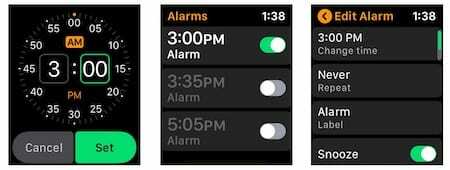 Apple Watch establece alarma