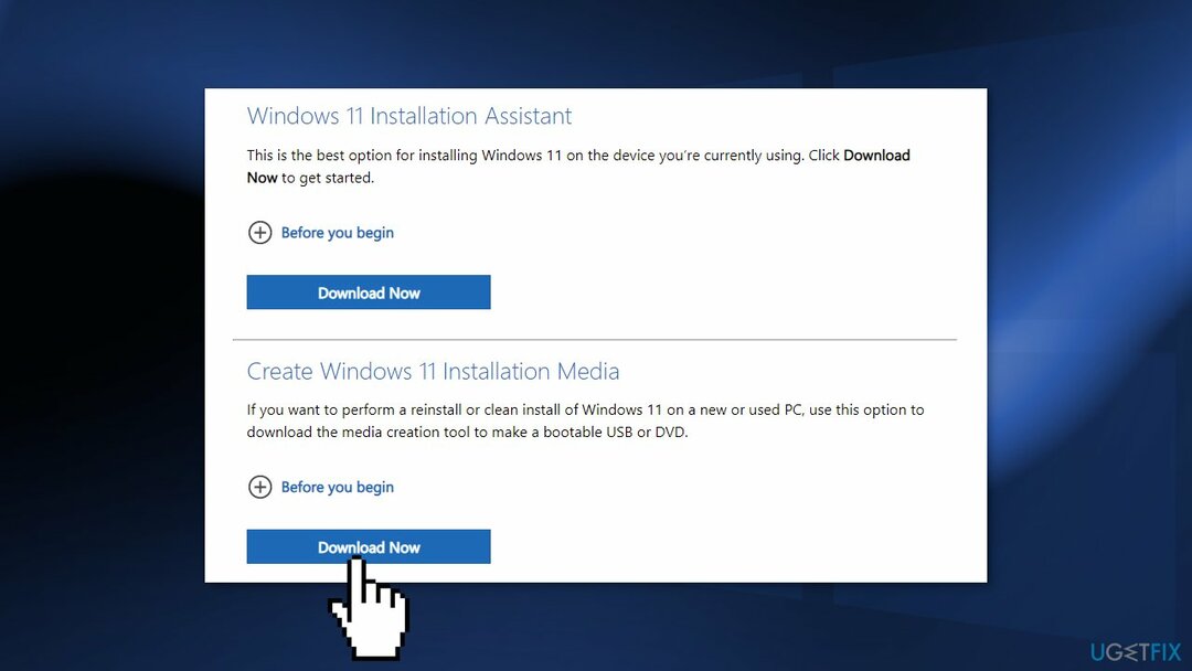 Переустановите Windows 11 с помощью установочного носителя