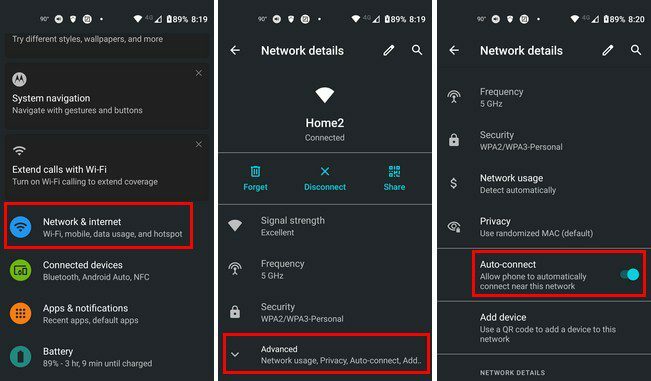 WiFi Android 11'e otomatik bağlanmayı engelle