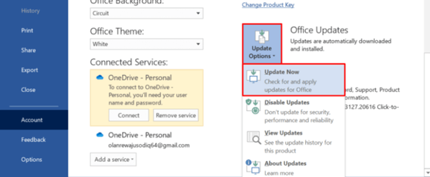 Aktualizujte balík Microsoft Office