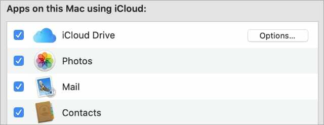 Aplikacje iCloud w Preferencjach systemowych