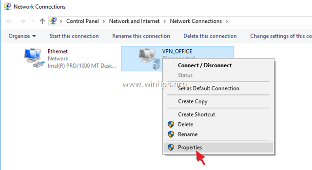 properti vpn windows 10