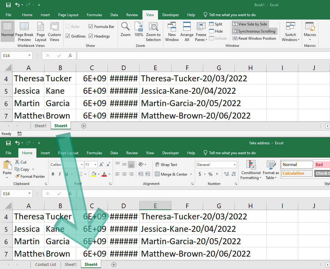Brug af træk og slip til Sådan laver du en kopi af et Excel-ark