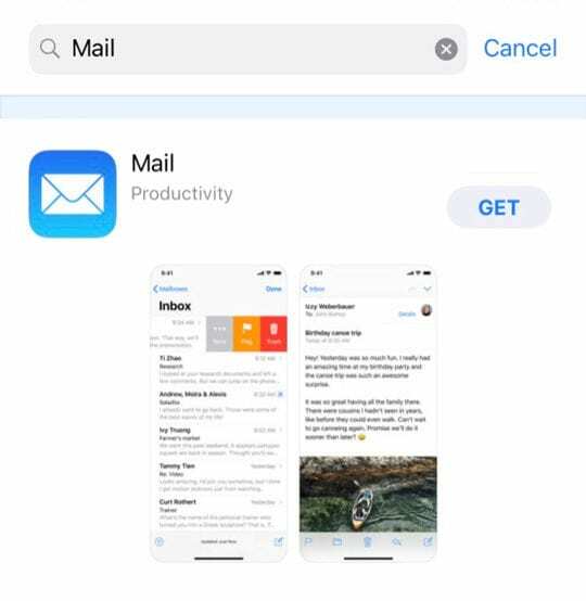 Приложение App Store Mail для iOS