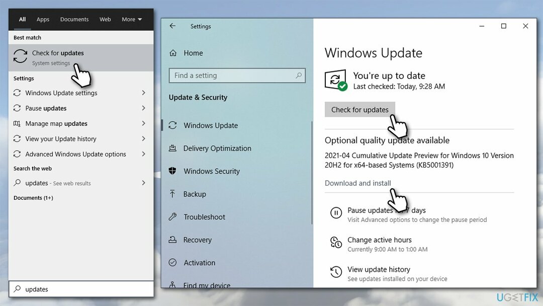 Nainštalujte všetky dostupné aktualizácie systému Windows