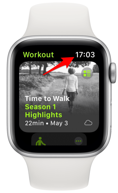 Apple Watch의 앱에서 시간을 확인하십시오.