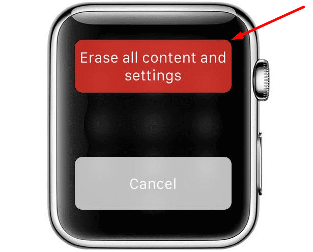 Dzēst visu saturu un iestatījumus Apple Watch