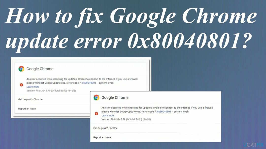 Chrome-ის განახლების შეცდომა