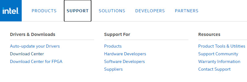 Intel-ondersteuning