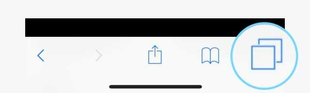 Tabs-Symbol in Safari auf iPhone, iPad