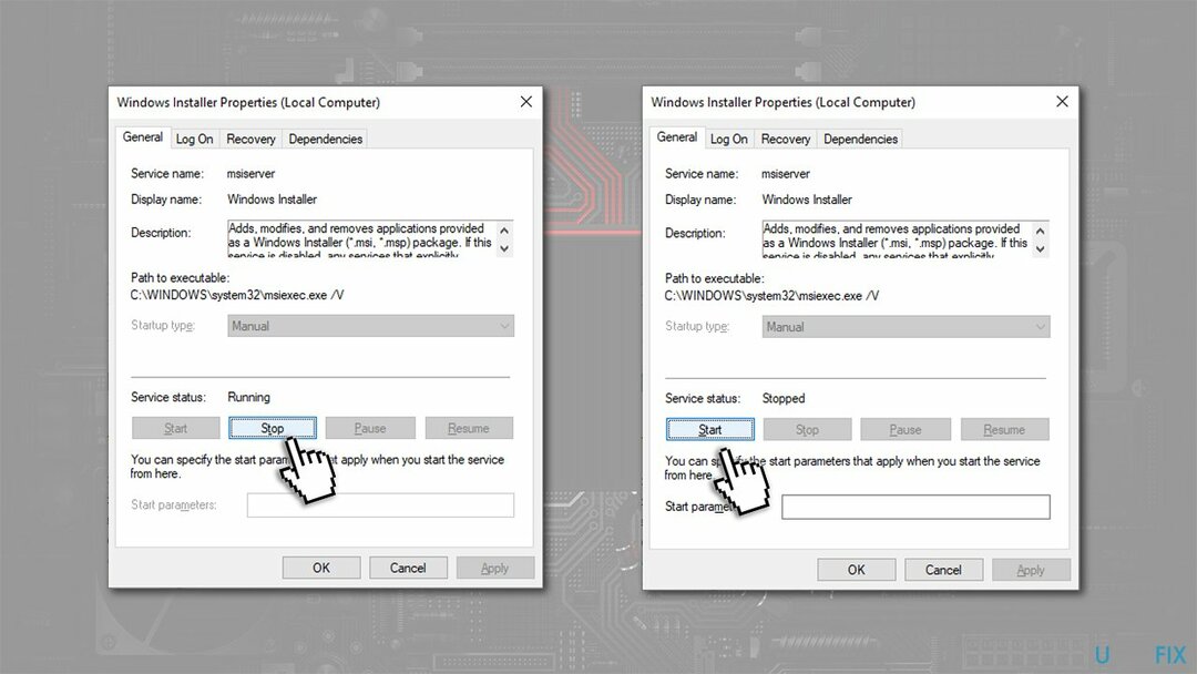 Mulai ulang layanan penginstal Windows