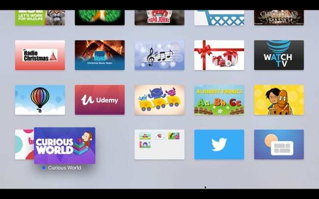 Crear carpeta en aplicaciones móviles de Apple TV