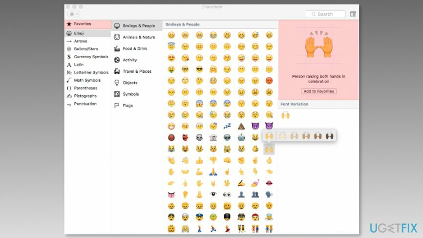 Emoji's toevoegen aan favorieten