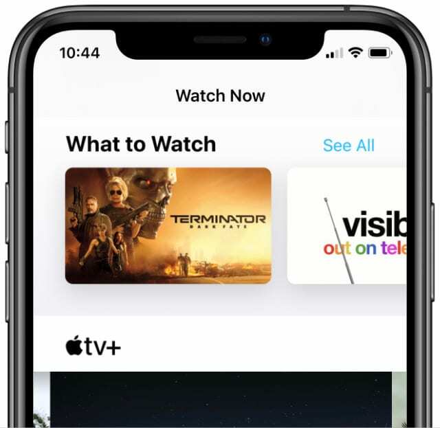 Apple TV lietotne iPhone XS