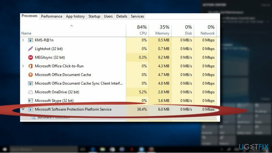 Sppsvc.exe penggunaan CPU yang tinggi