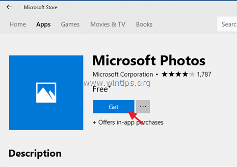 אפליקציית fix photos לא יכולה לפתוח את Windows 10