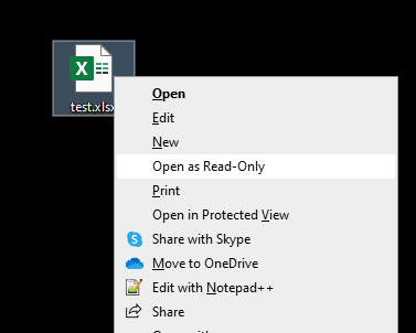 Excel을 읽기 전용으로 열기
