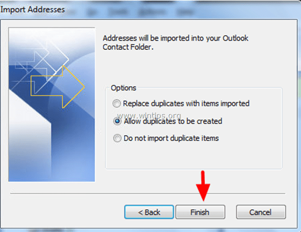 Transferir la libreta de direcciones a Outlook