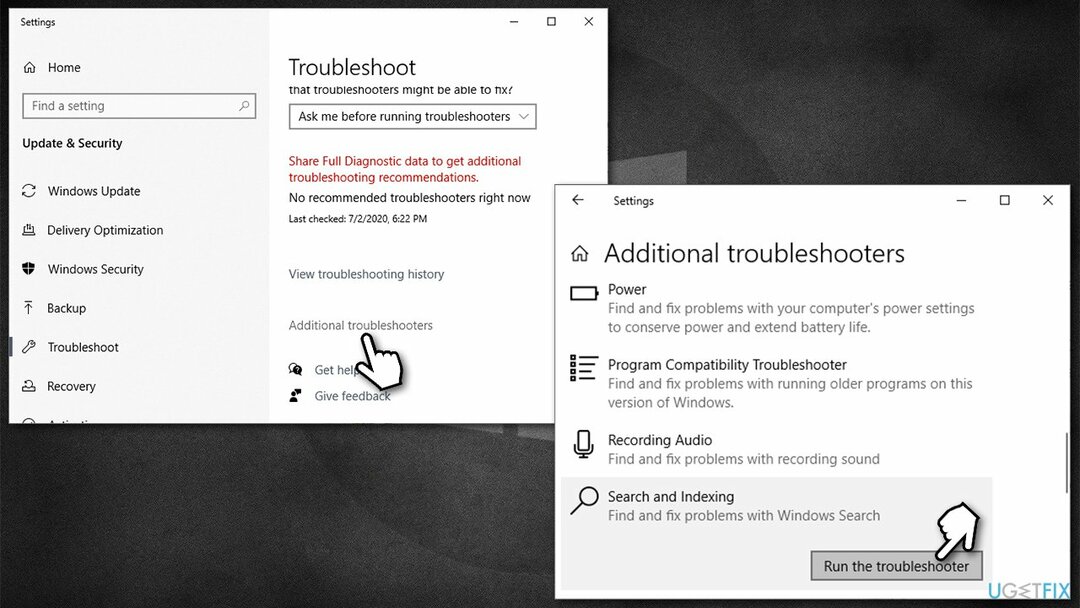 Verwenden Sie die Windows Update-Problembehandlung
