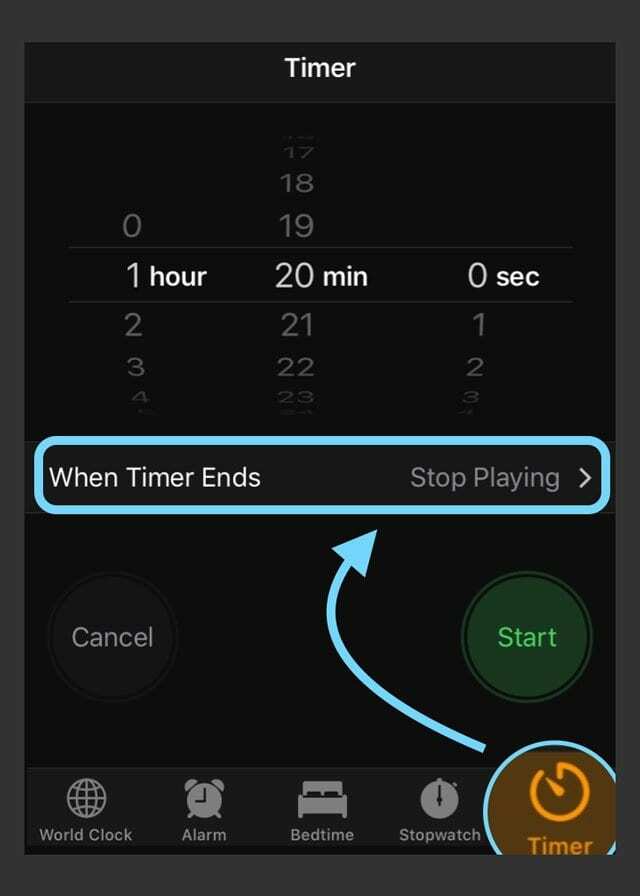 Alarm-app Stop met het afspelen van geluiden