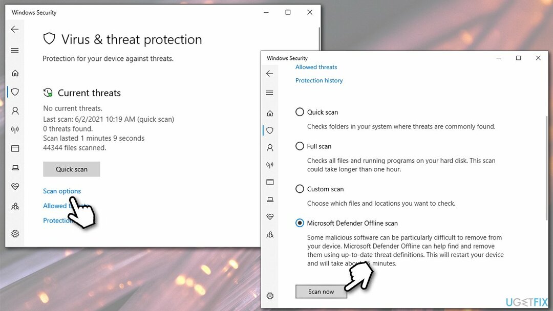 Realizar análisis sin conexión de Microsoft Defender