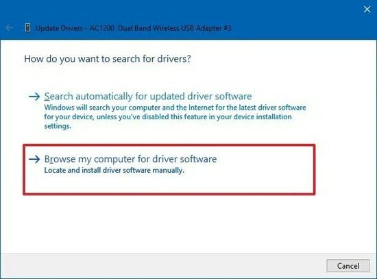 Răsfoiți computerul meu pentru software-ul de driver