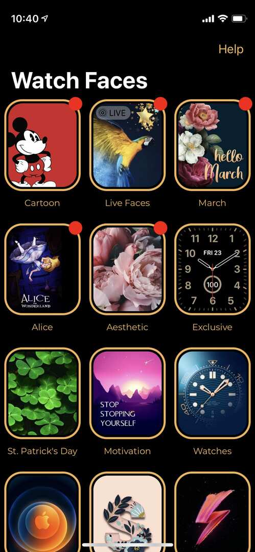 Aplicación Watch Faces.