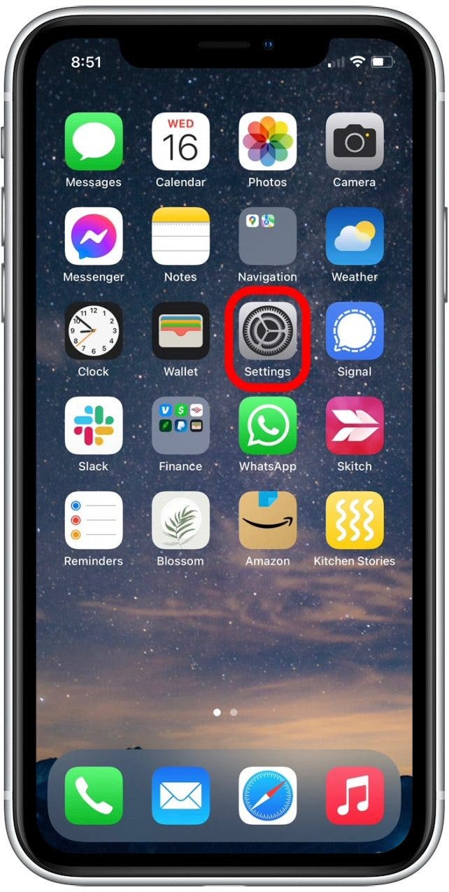 Öffnen Sie die App „Einstellungen“, um Raise to Wake zu deaktivieren. 