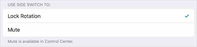გამოიყენეთ Side Switch ჩაკეტვის როტაციის პარამეტრები iPad-ზე