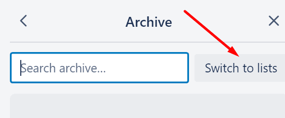 archive trello basculer vers les listes