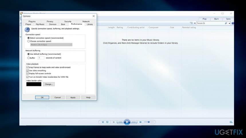 Mainiet iestatījumus programmā Windows Media Player