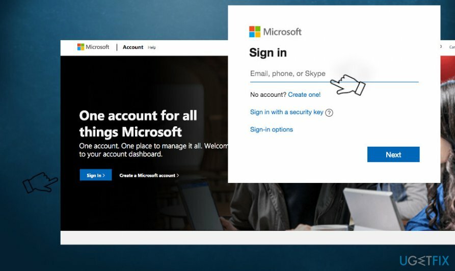Conectați-vă la site-ul web oficial Microsoft