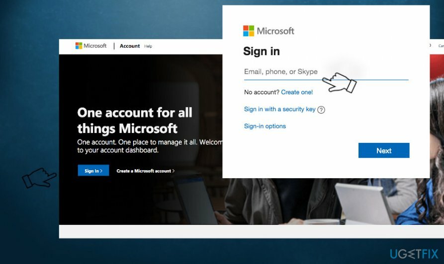 Hubungkan ke situs web resmi microsoft