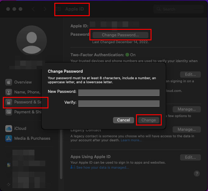 So ändern Sie das Apple ID-Passwort unter macOS