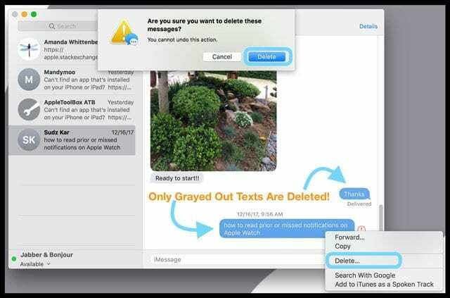 كيفية حذف النصوص ورسائل iMessages على جهاز Mac الخاص بك