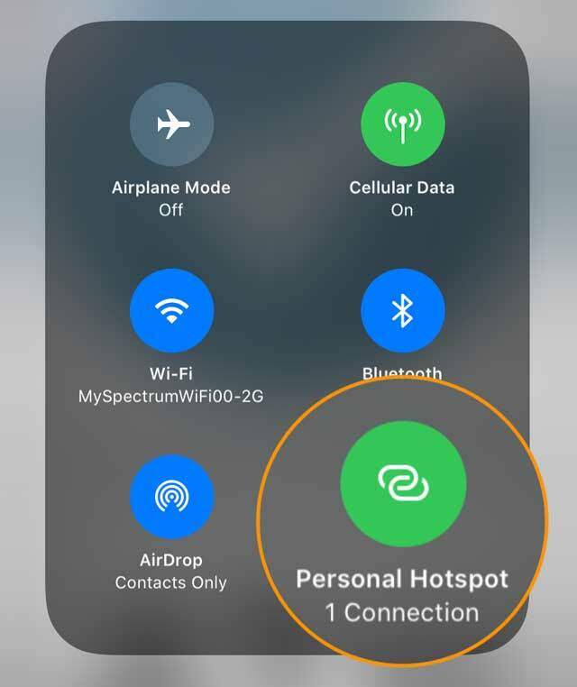 dispositivi collegati all'hotspot su iPhone