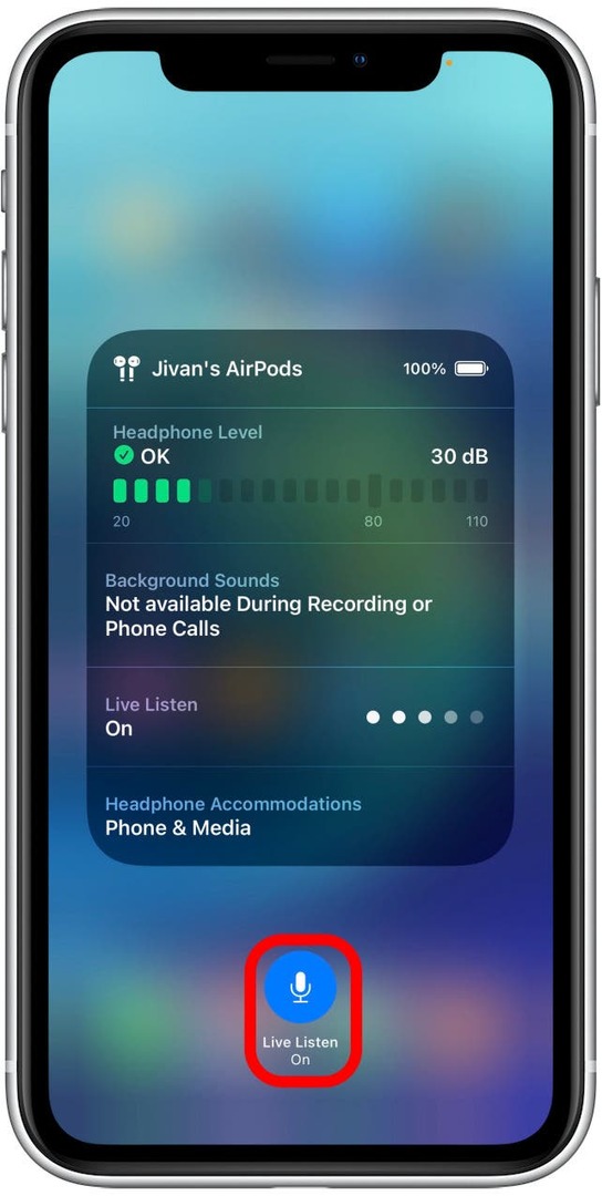Airpods kao slušna pomagala Korak 2.9 - Dodirnite mikrofon da biste ga isključili