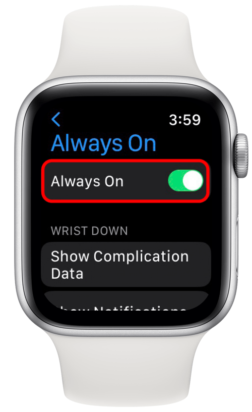 Schalten Sie „Immer“ ein, um den Bildschirm der Apple Watch eingeschaltet zu lassen