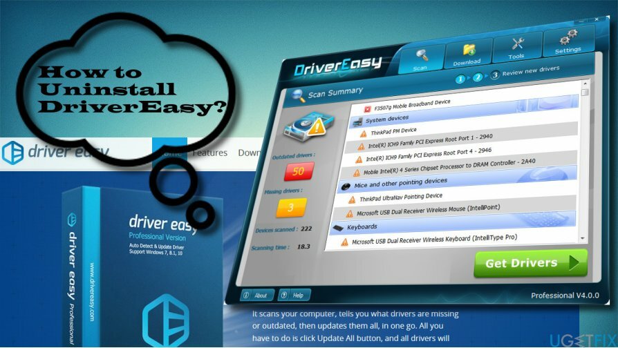 parāda DriverEasy noņemšanu no Windows